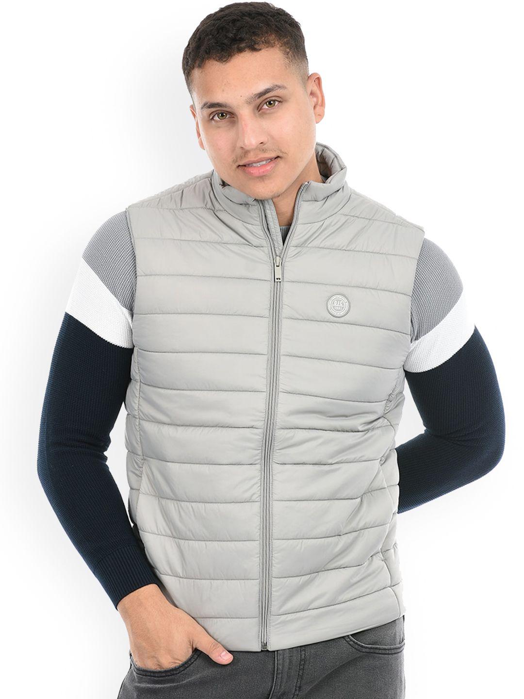 octave men colourblocked puffer jacket with patchwork