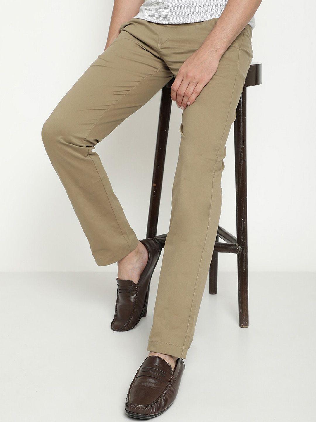 octave men mid-rise cotton regular trousers