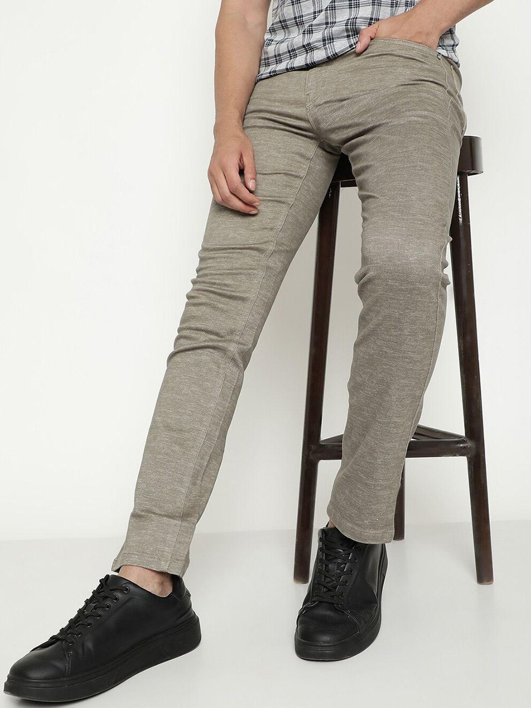 octave men mid-rise cotton regular trousers