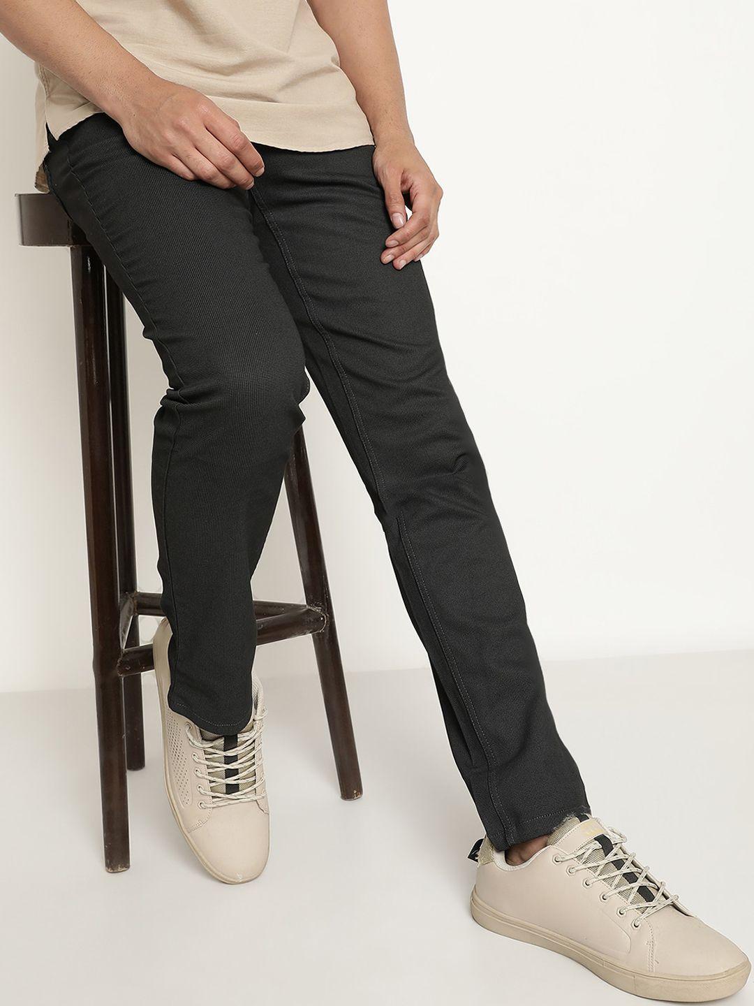 octave men mid rise cotton trousers