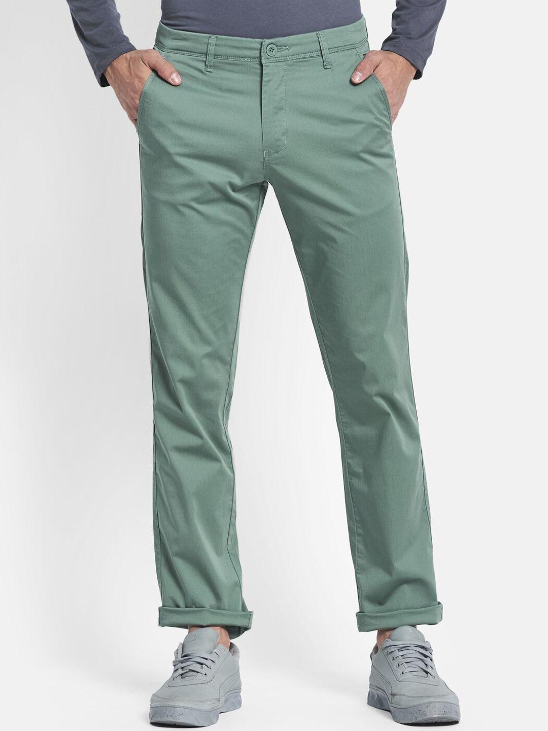 octave men olive green chinos trousers