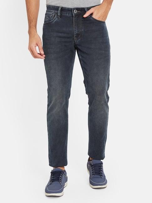 octave mid black cotton regular fit jeans