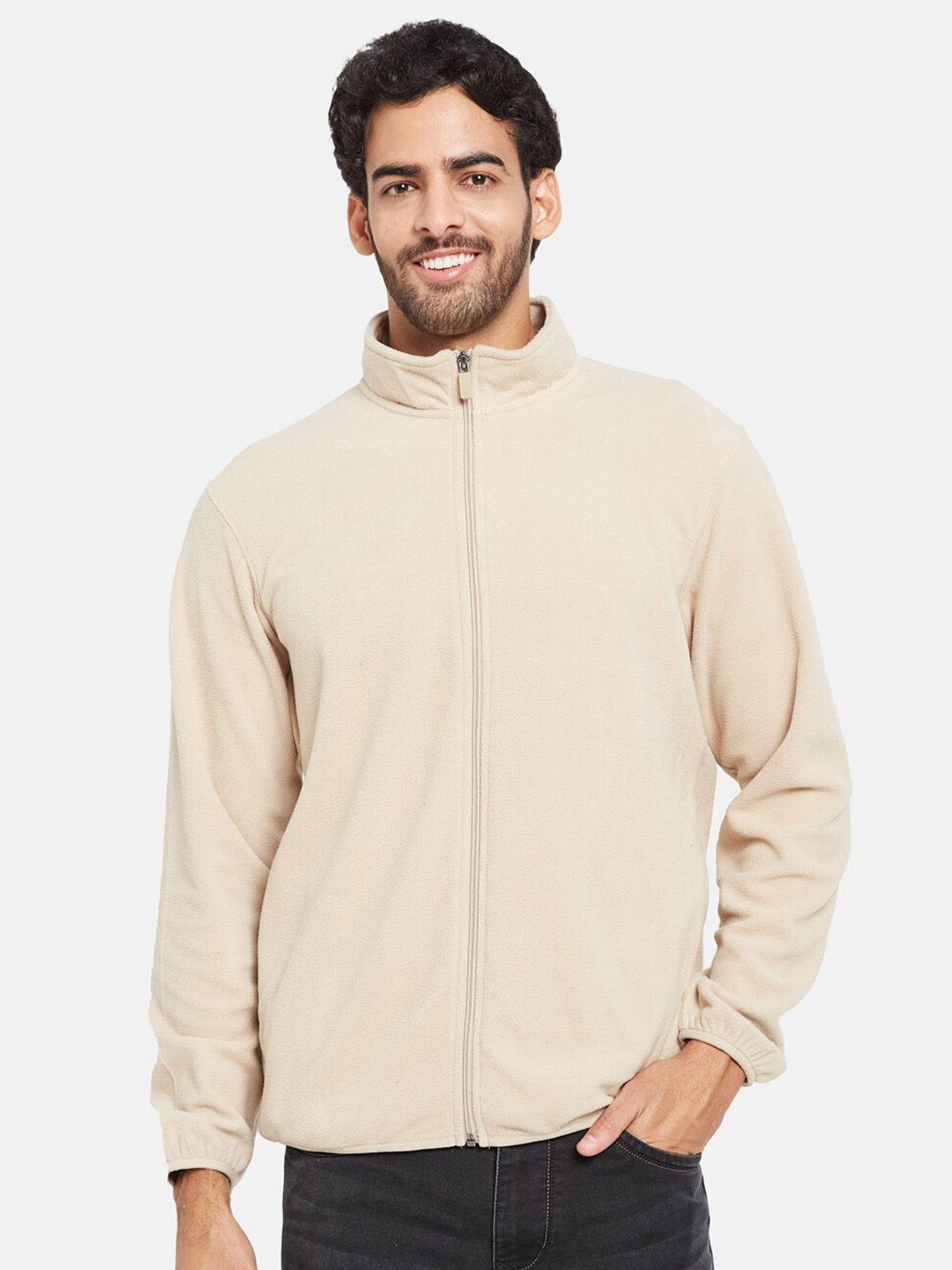 octave mock collar fleece front-open sweatshirt