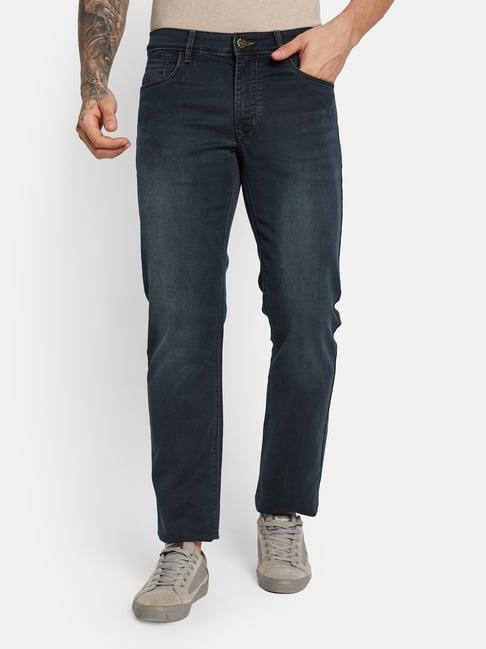 octave olive cotton straight fit jeans