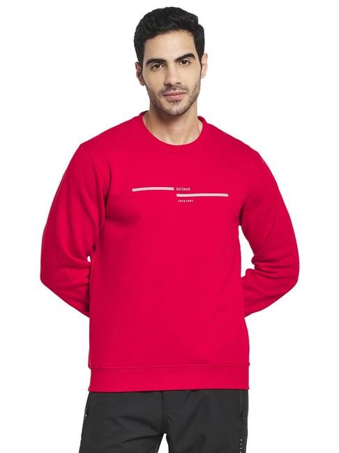 octave red round neck sweatshirt