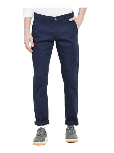 octave royal blue regular fit trousers