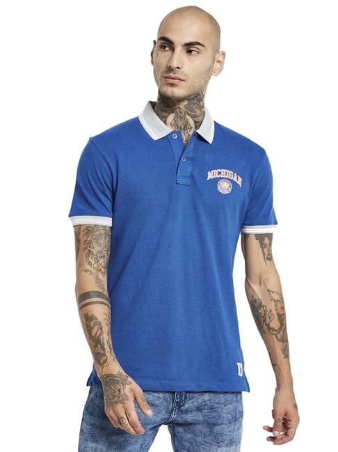 octave royal melange cotton regular fit polo t-shirt