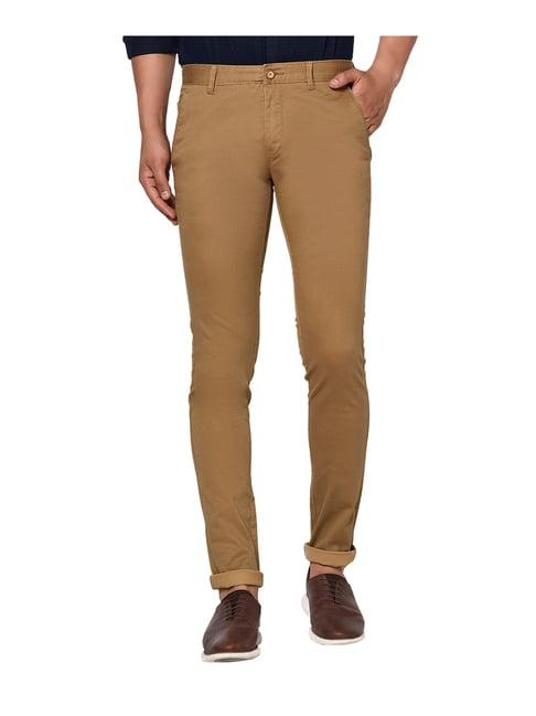 octave tan regular fit trousers