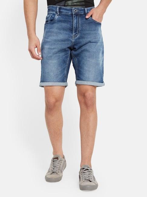 octave urban cotton regular fit denim shorts