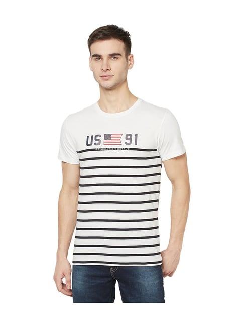 octave white & black striped t-shirt