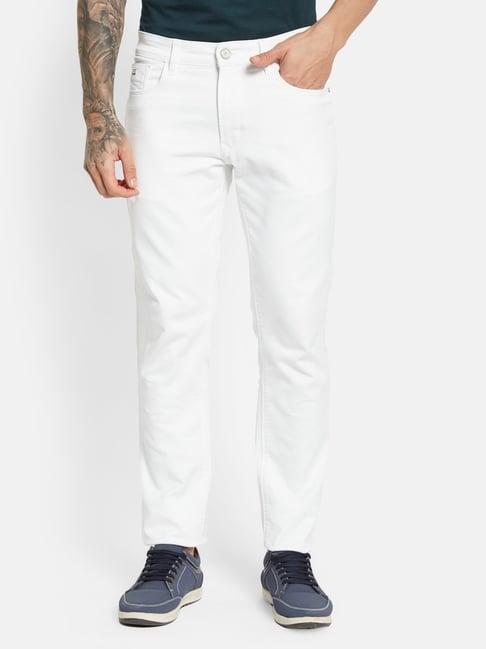 octave white cotton regular fit jeans