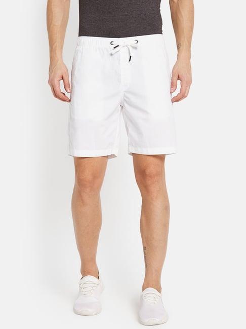 octave white cotton regular fit shorts