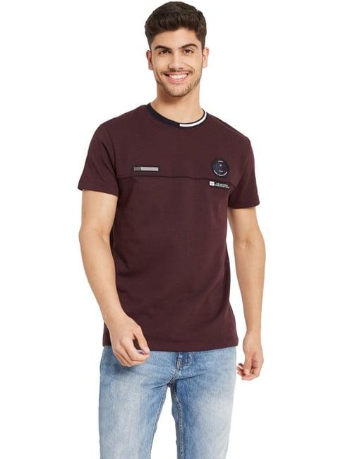 octave wine cotton regular fit t-shirt