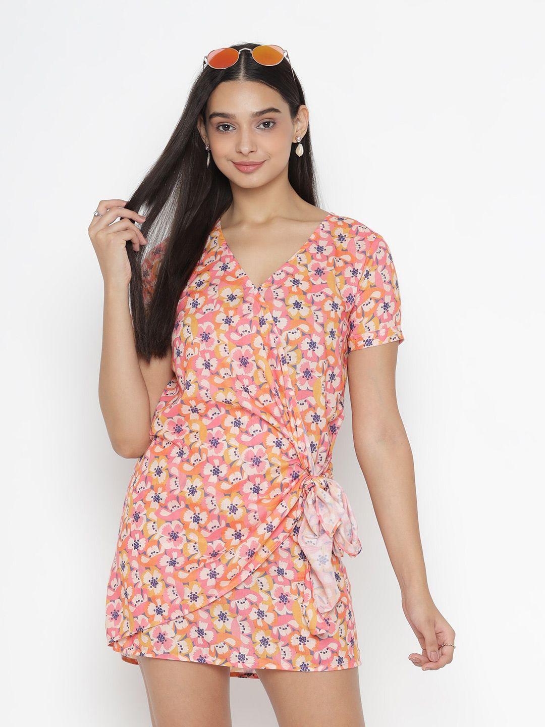 octics yellow print a-line mini dress