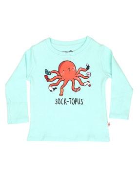 octopus print round-neck t-shirt