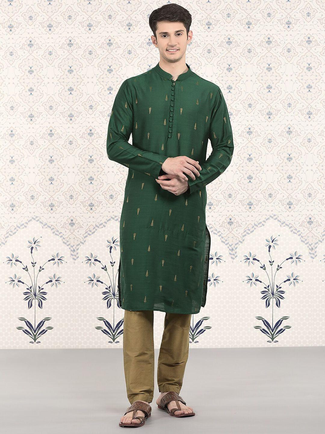 ode by house of pataudi ethnic motif woven design kurta with pyjamas
