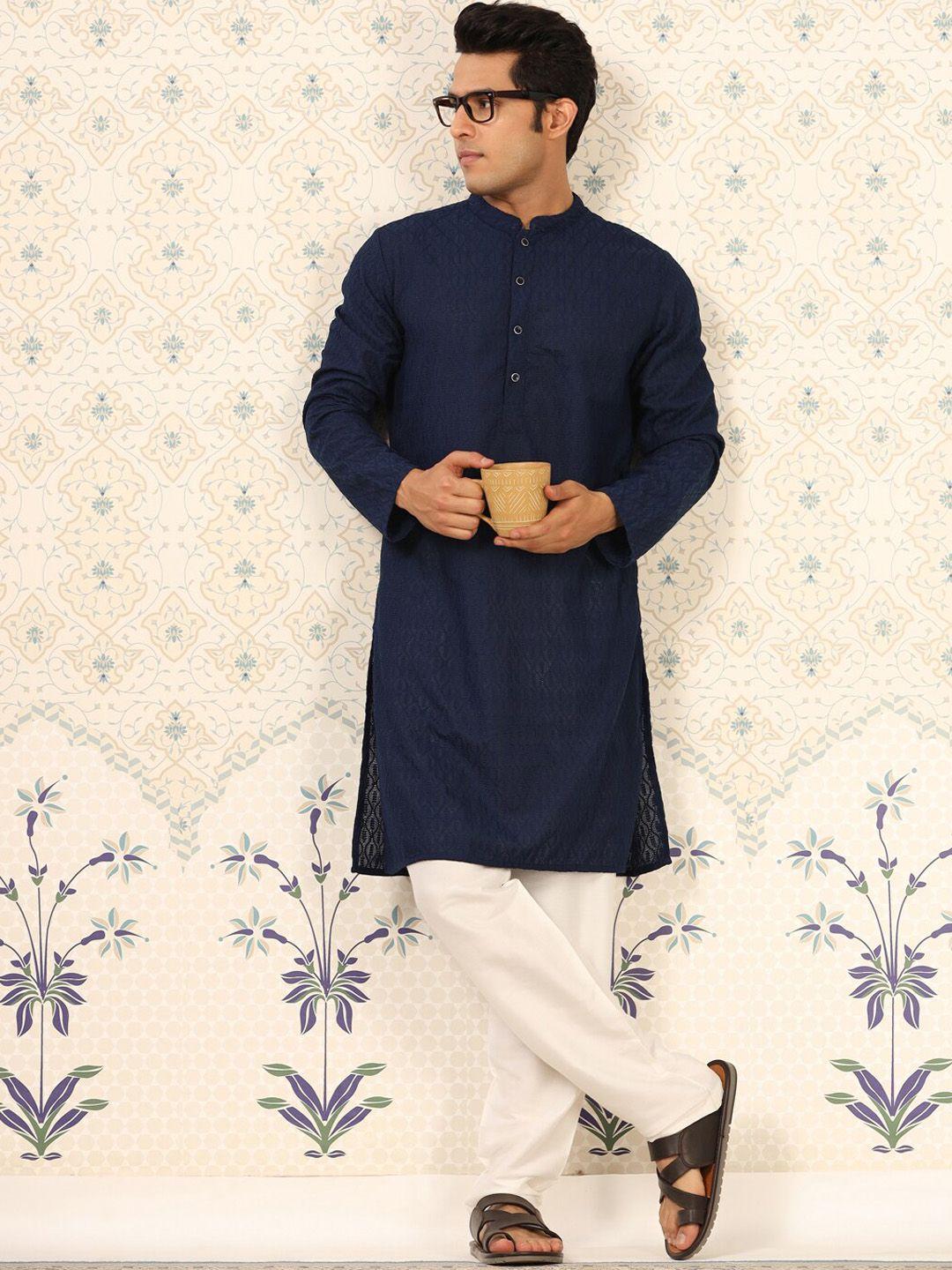 ode by house of pataudi ethnic motifs embroidered kurta