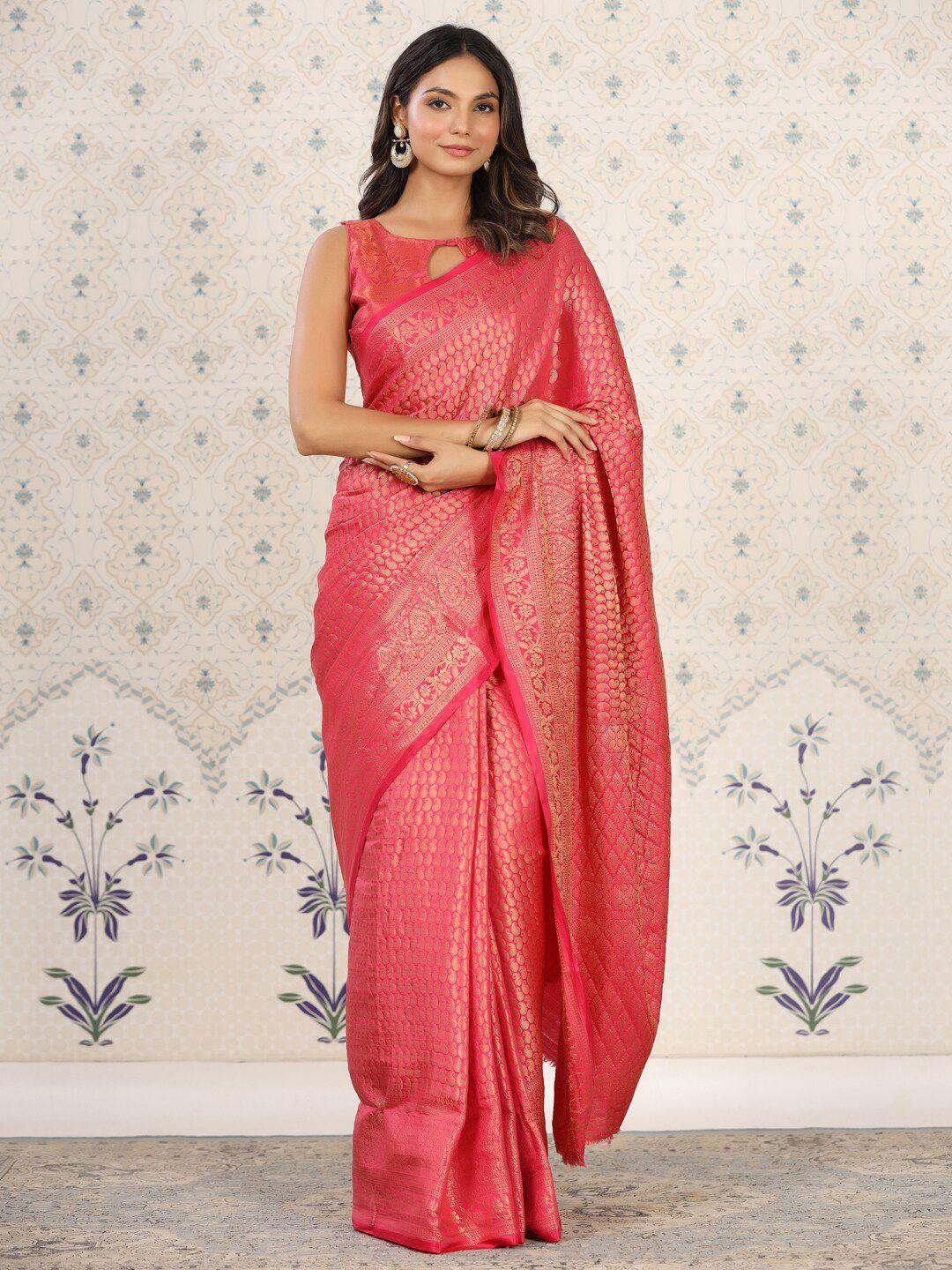 ode by house of pataudi paisley woven design zari kanjeevaram saree