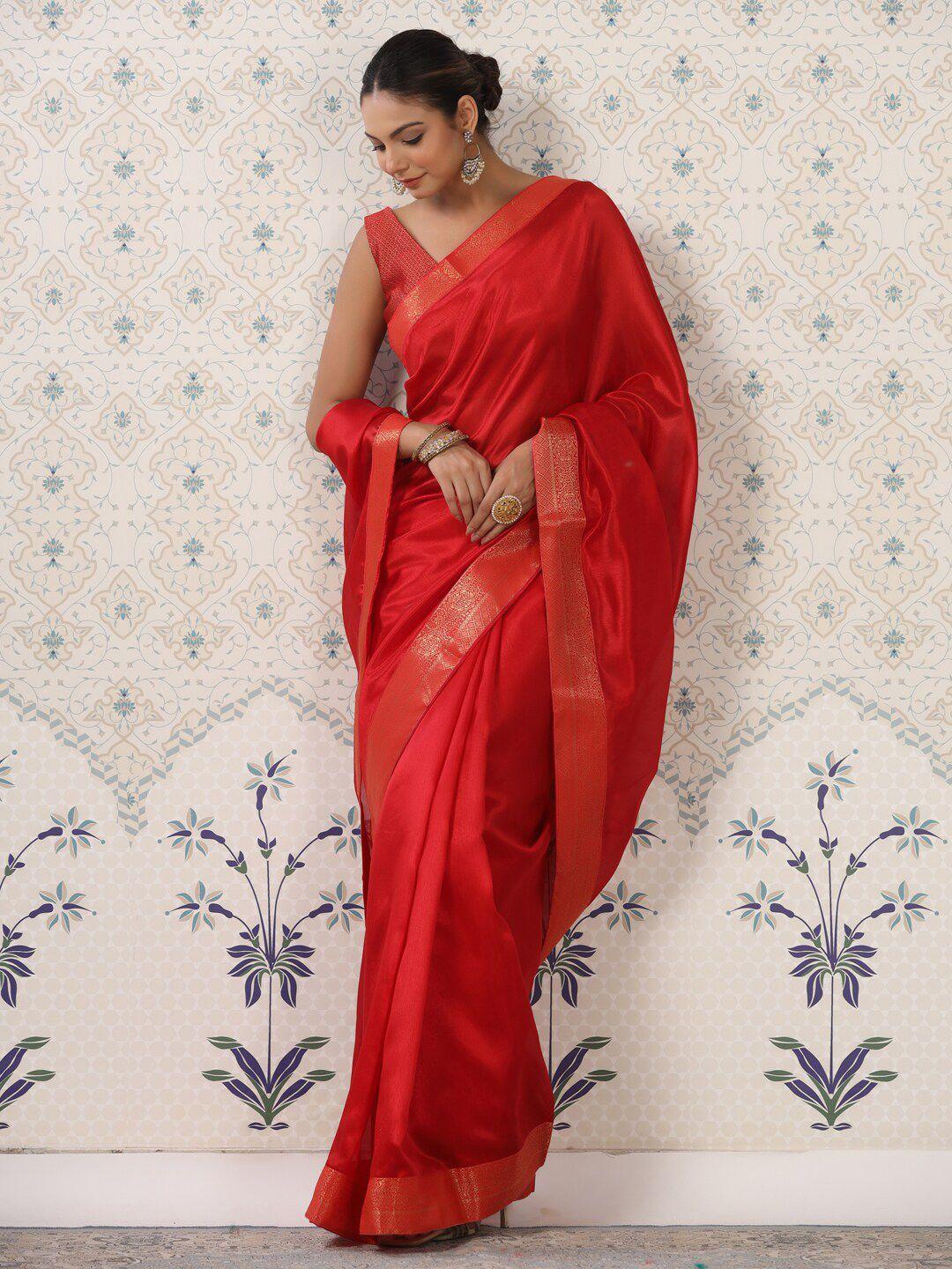 ode by house of pataudi woven design border zari banarasi saree