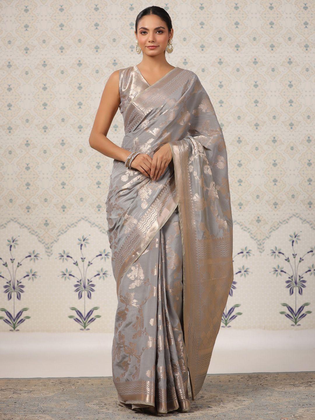 ode by house of pataudi woven design zari silk blend banarasi saree