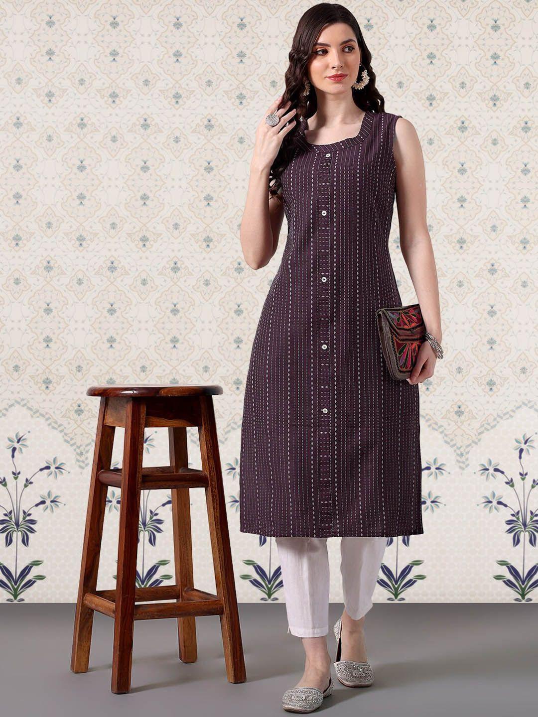 ode by house of pataudi cotton geometric texture kurta