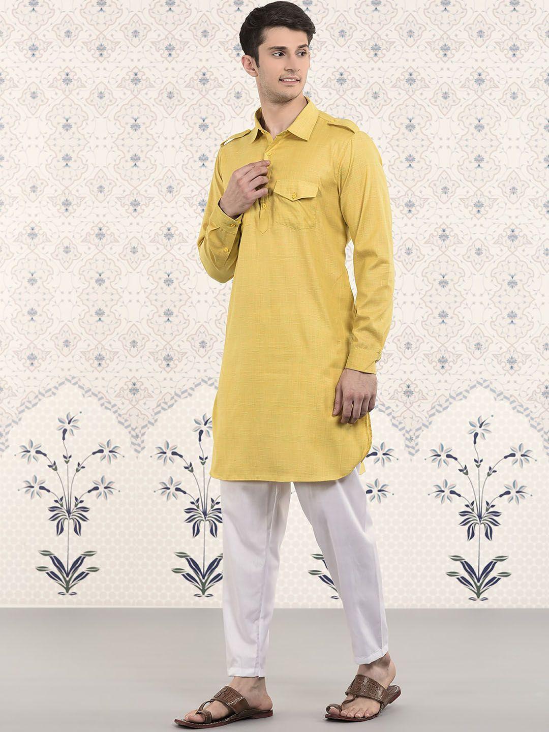 ode by house of pataudi cuffed sleeves pathani kurta with pyjamas