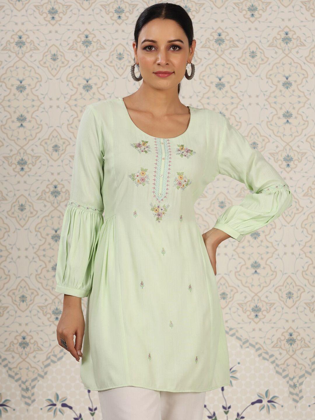 ode by house of pataudi ethnic motifs embroidered a-line kurti