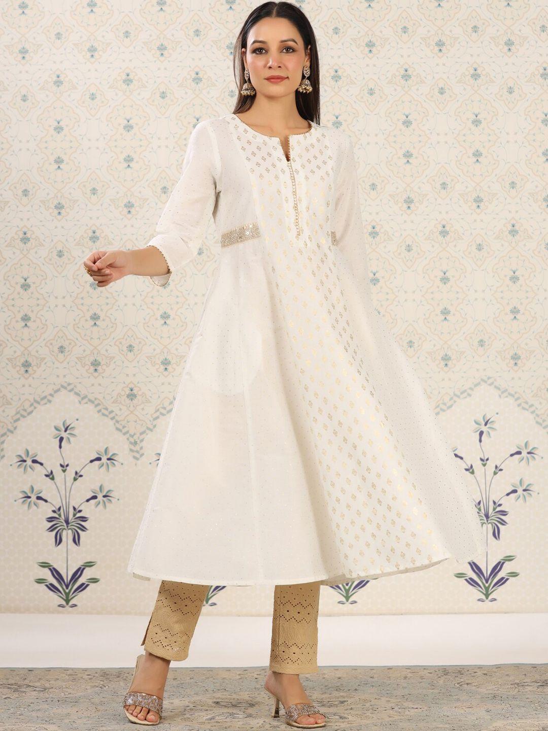 ode by house of pataudi ethnic motifs printed gotta patti kurta