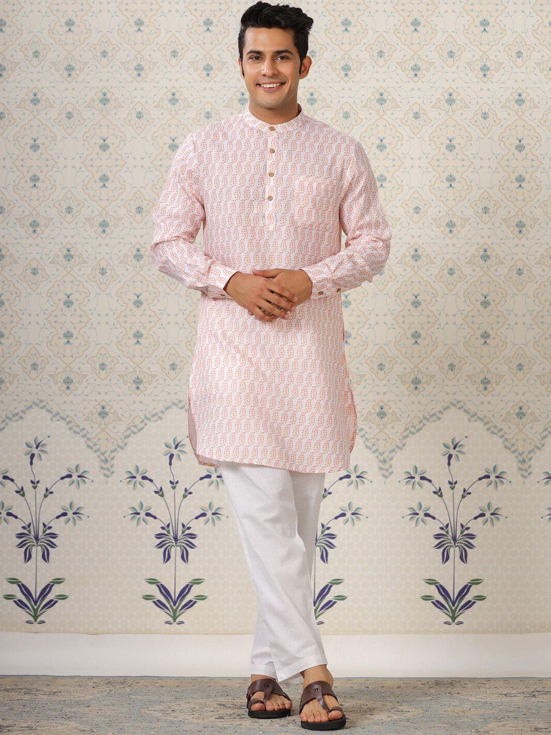 ode by house of pataudi ethnic motifs printed mandarin collar kurta