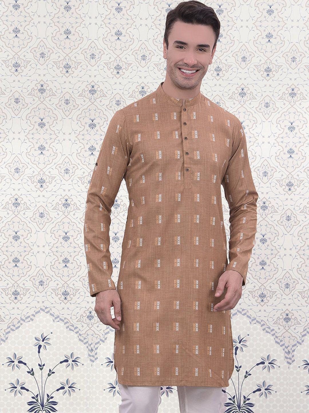 ode by house of pataudi ethnic motifs woven design jacquard kurta