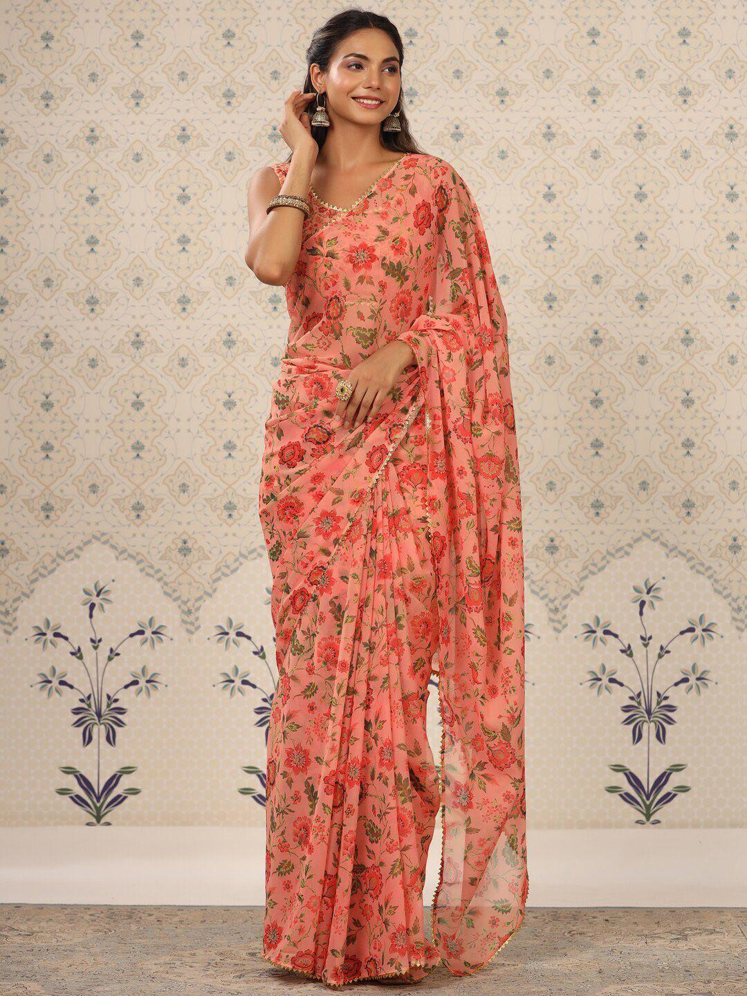 ode by house of pataudi floral pure georgette saree