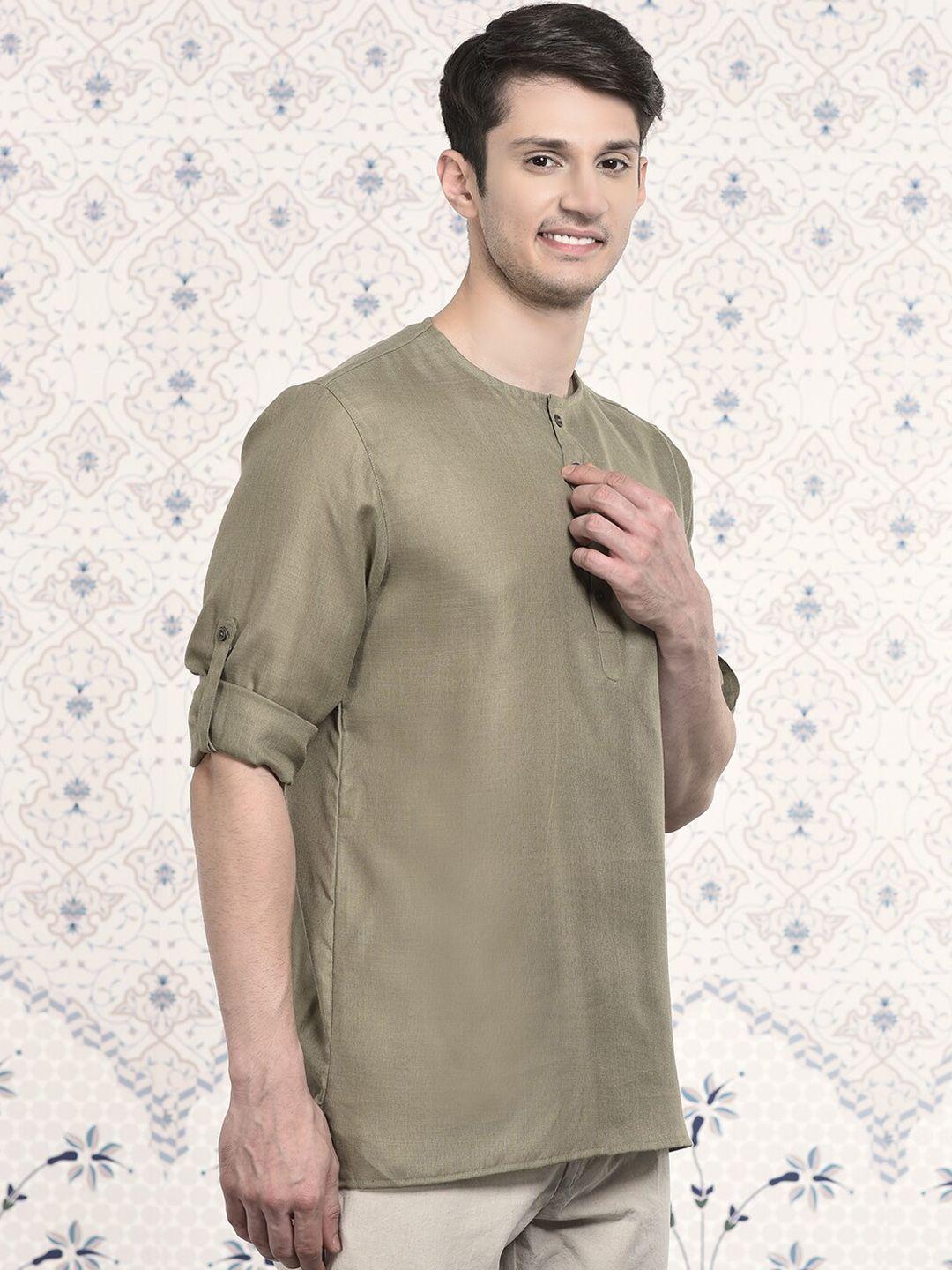 ode by house of pataudi henely neck straight regular short kurta