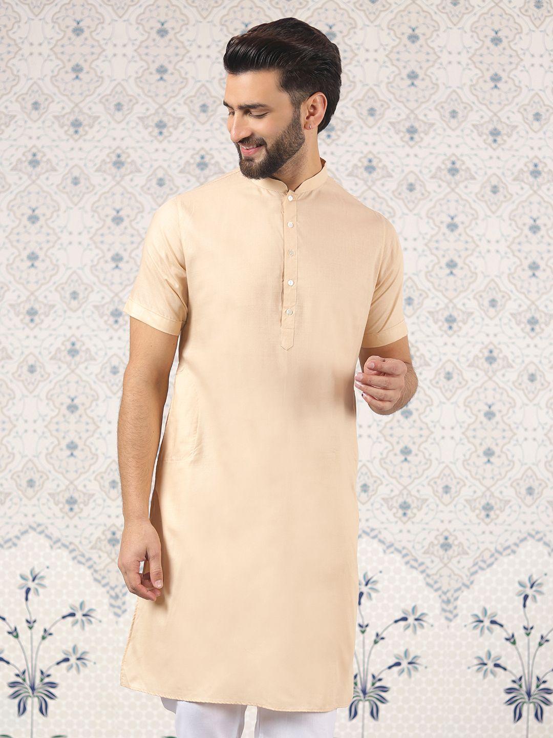 ode by house of pataudi mandarin collar straight kurta