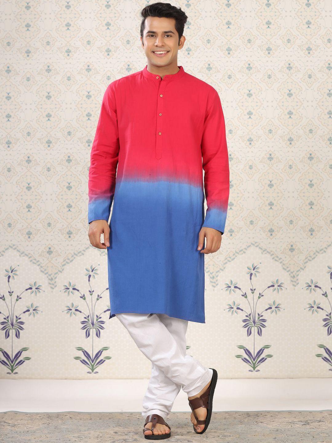 ode by house of pataudi men red kurta