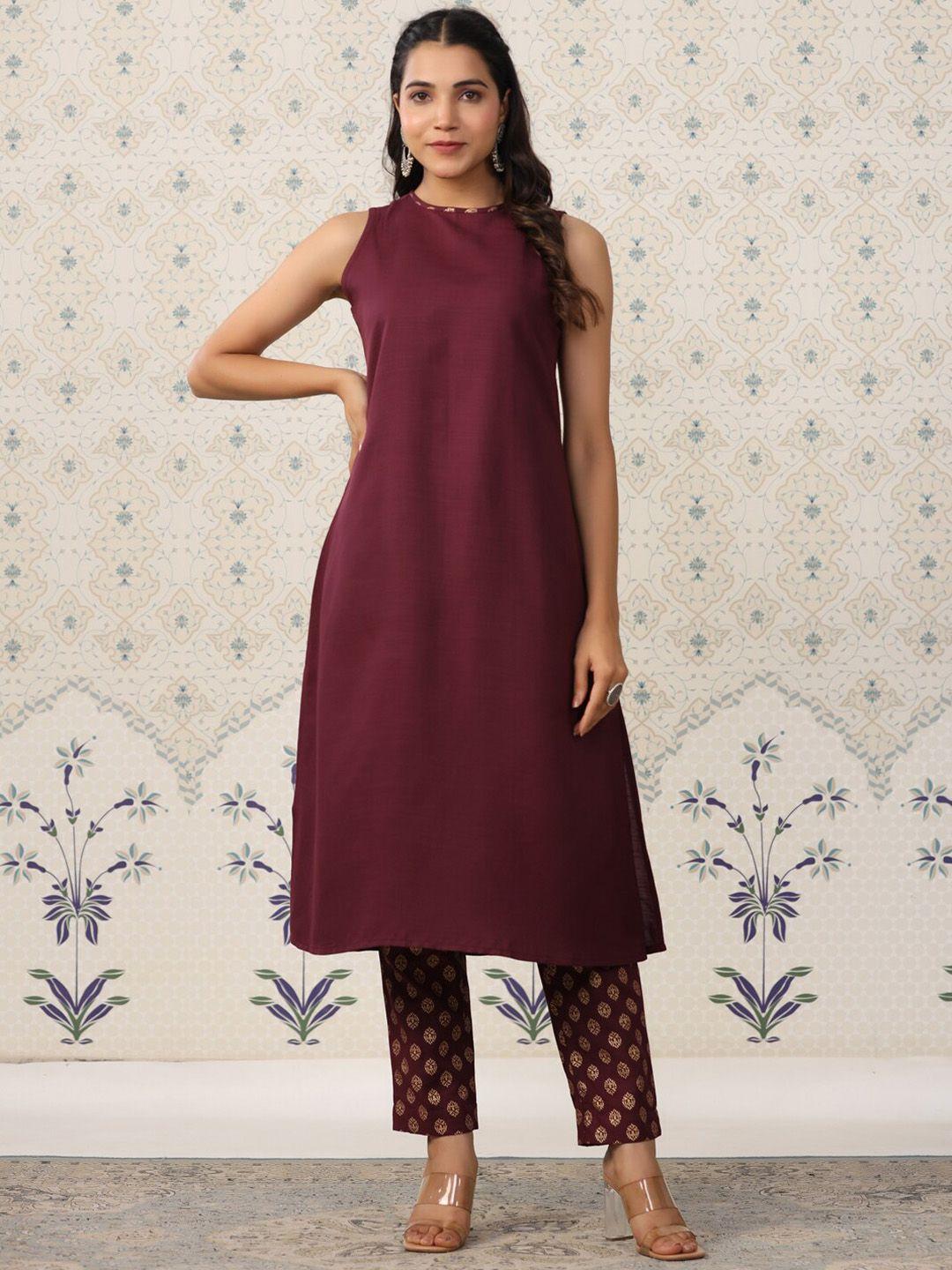ode by house of pataudi regular kurta with trousers