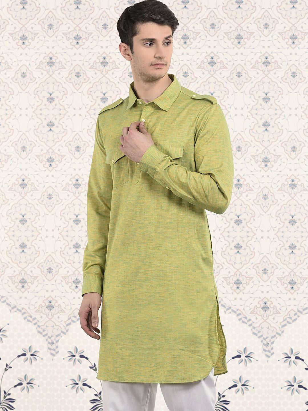 ode by house of pataudi shirt collar jacquard pathani kurta