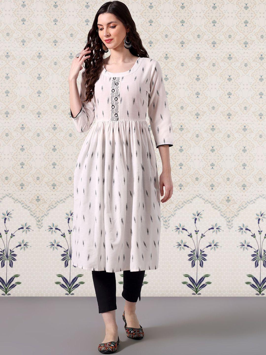 ode by house of pataudi texture flared a-line kurta