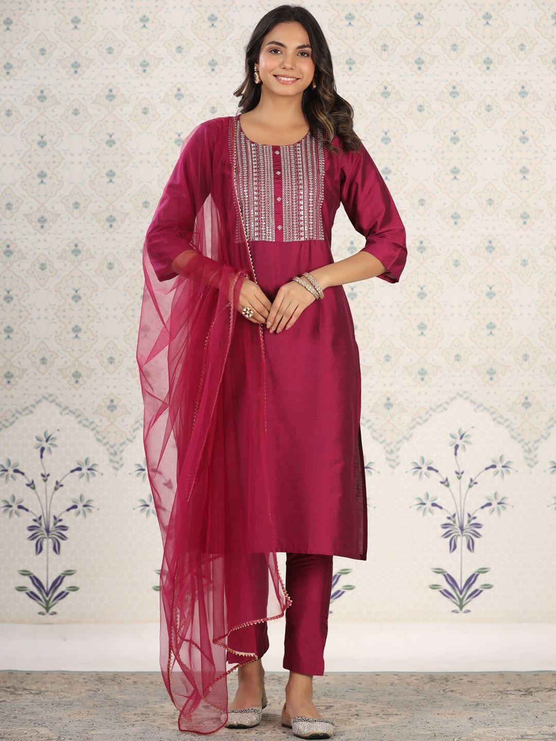 ode by house of pataudi women magenta net