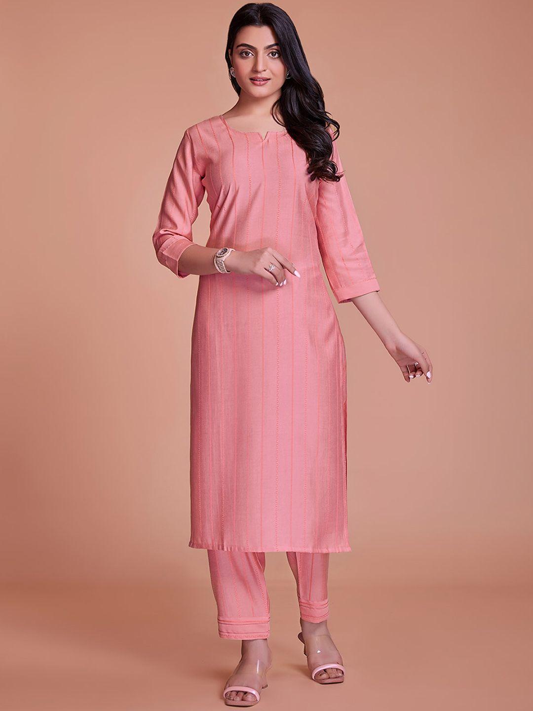 odette striped straight kurta with trousers