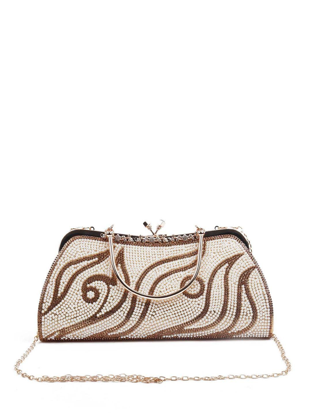 odette women gold-toned embellished swagger handheld bag