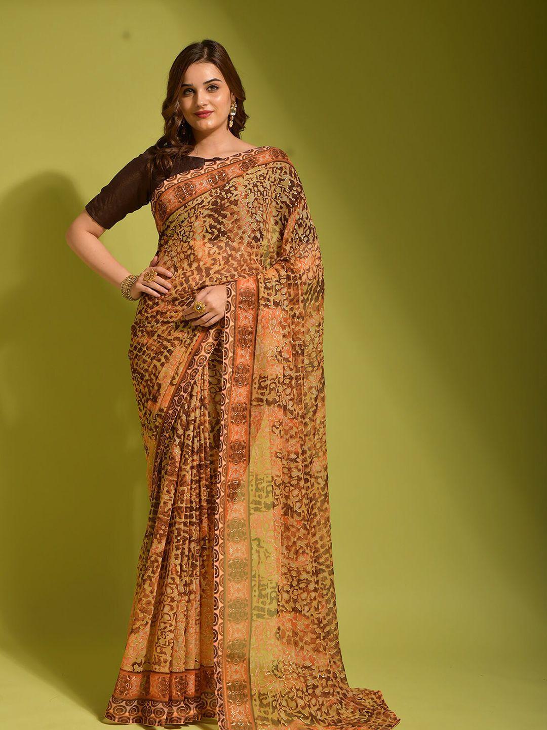 odette abstract printed saree