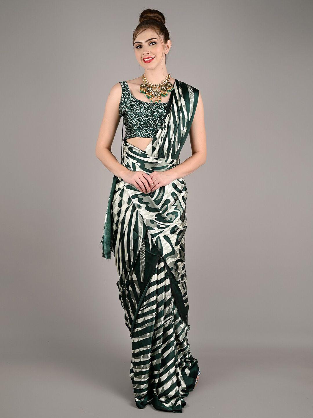 odette abstract printed satin saree