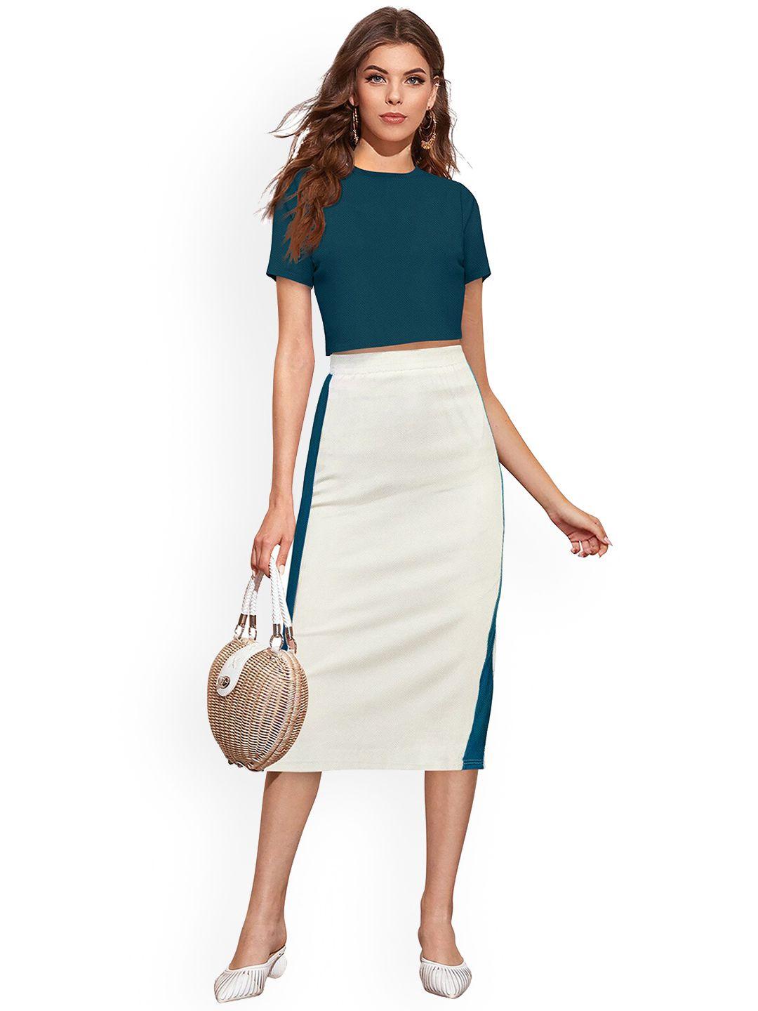 odette acrylic crop top with skirt co-ords