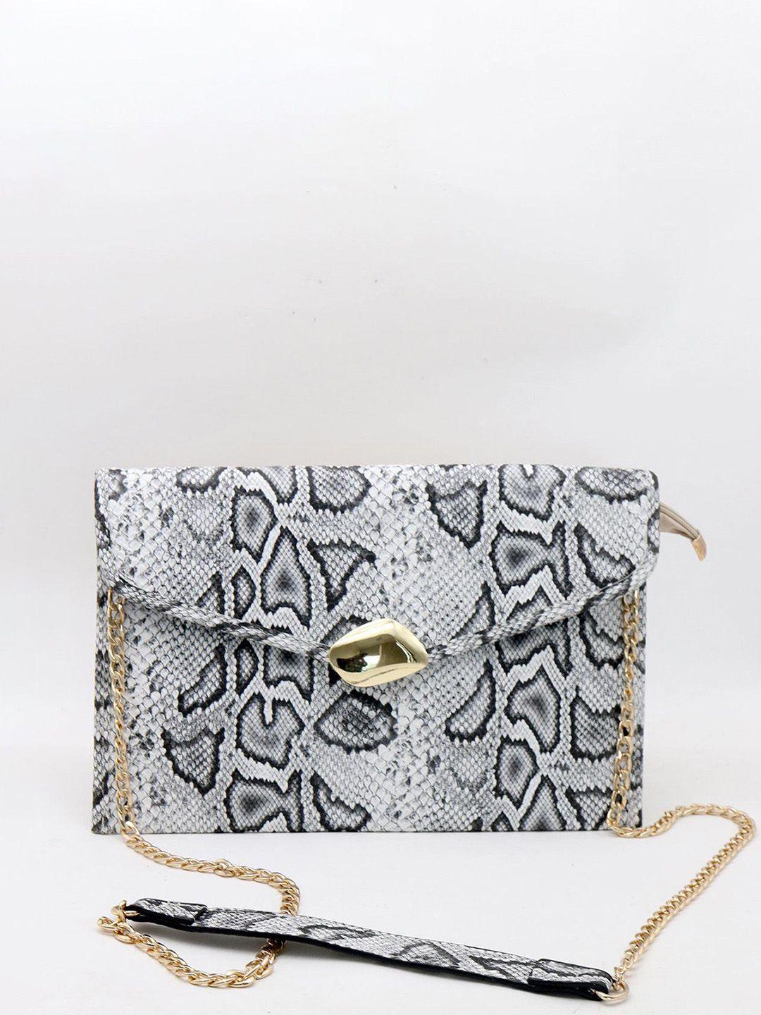 odette animal printed leather structured sling bag