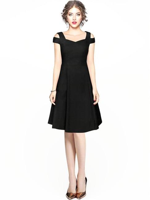 odette black a-line dress