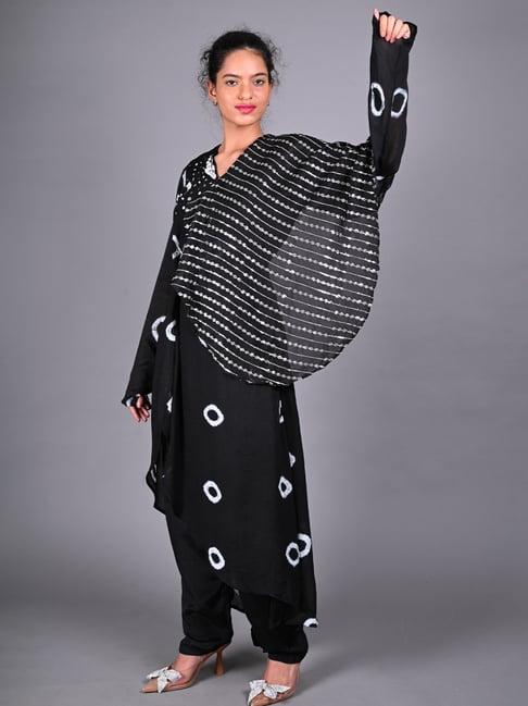 odette black embellished kurta pant set