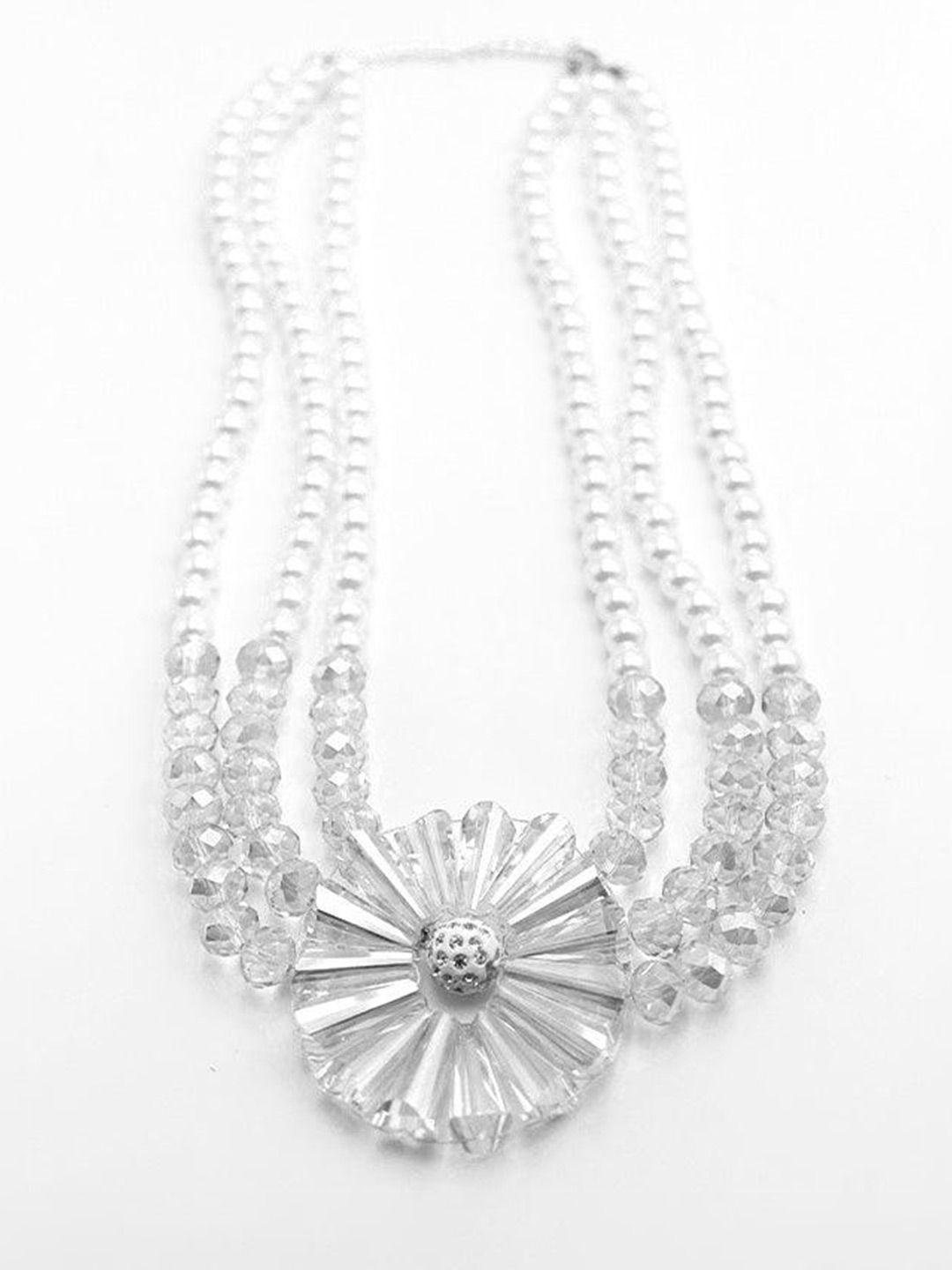 odette crystals & pearls beaded layered necklace