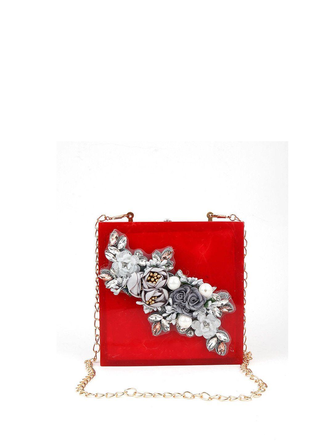 odette embellished box clutch with sling strap