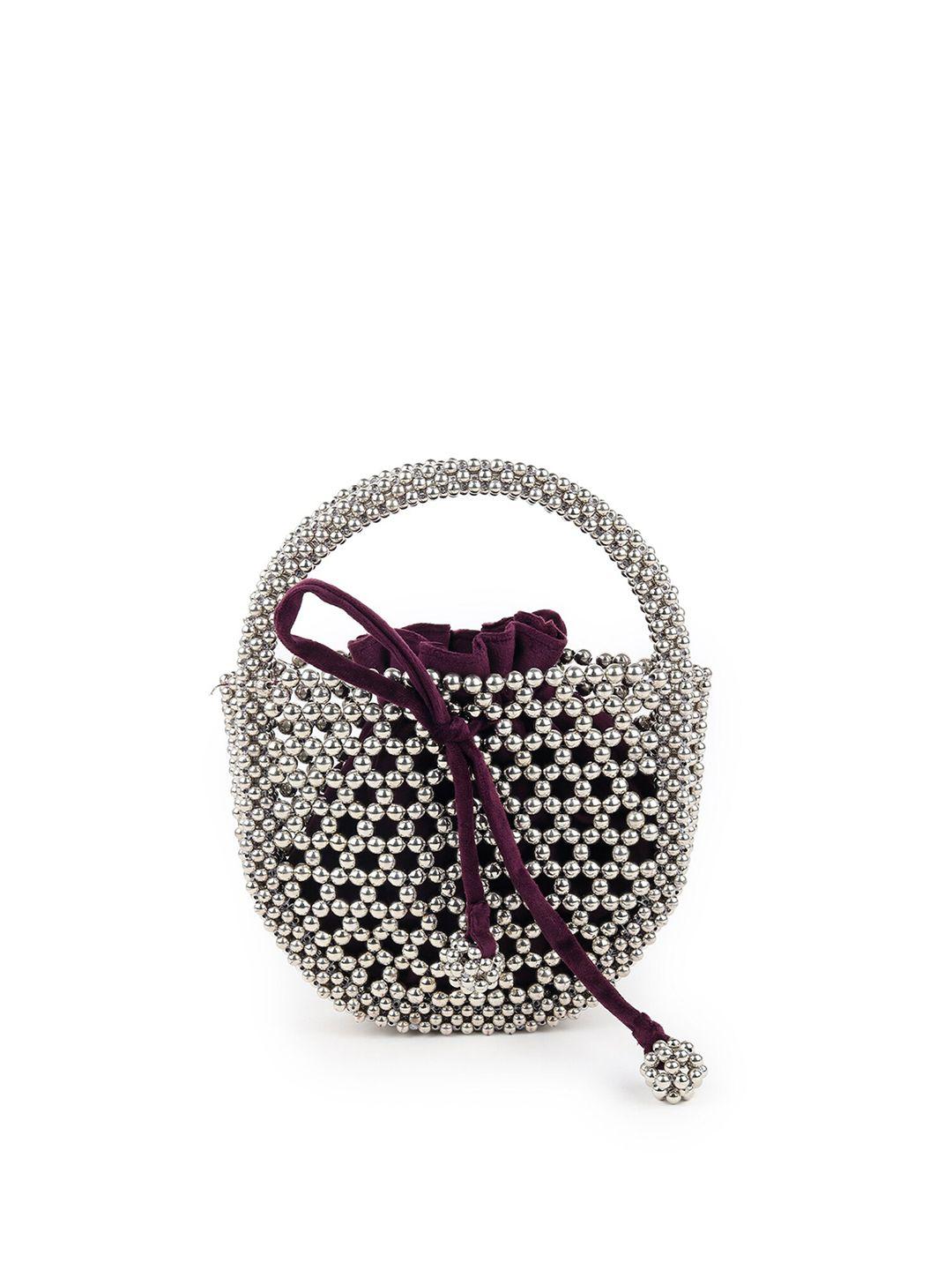 odette embellished potli clutch with wrist loop