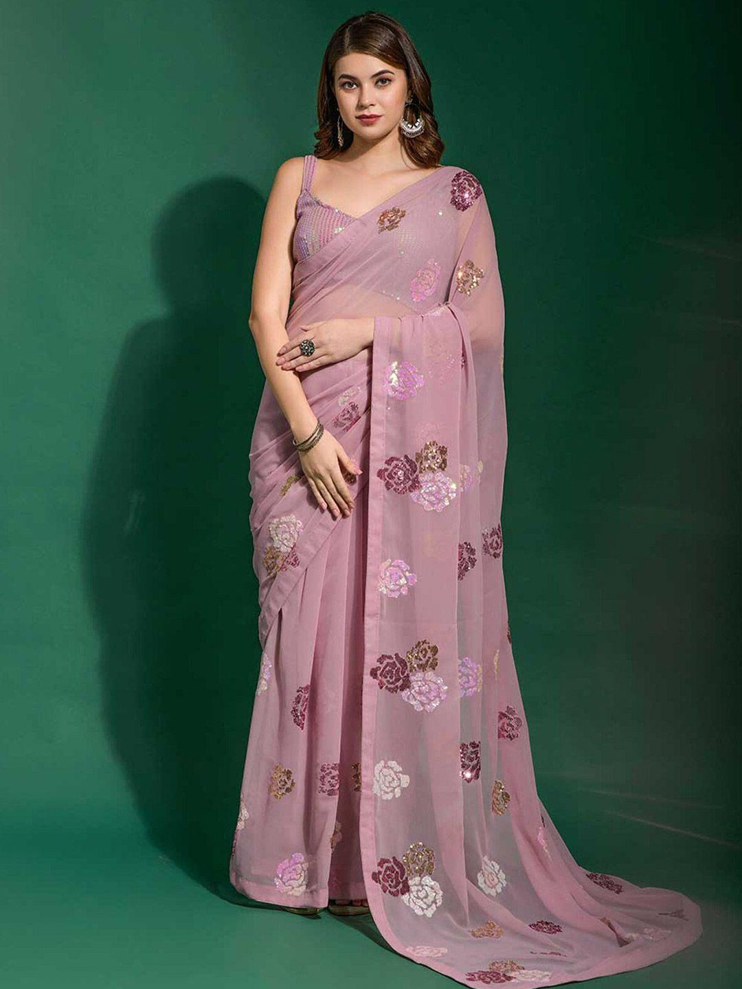 odette embellished sequinned saree